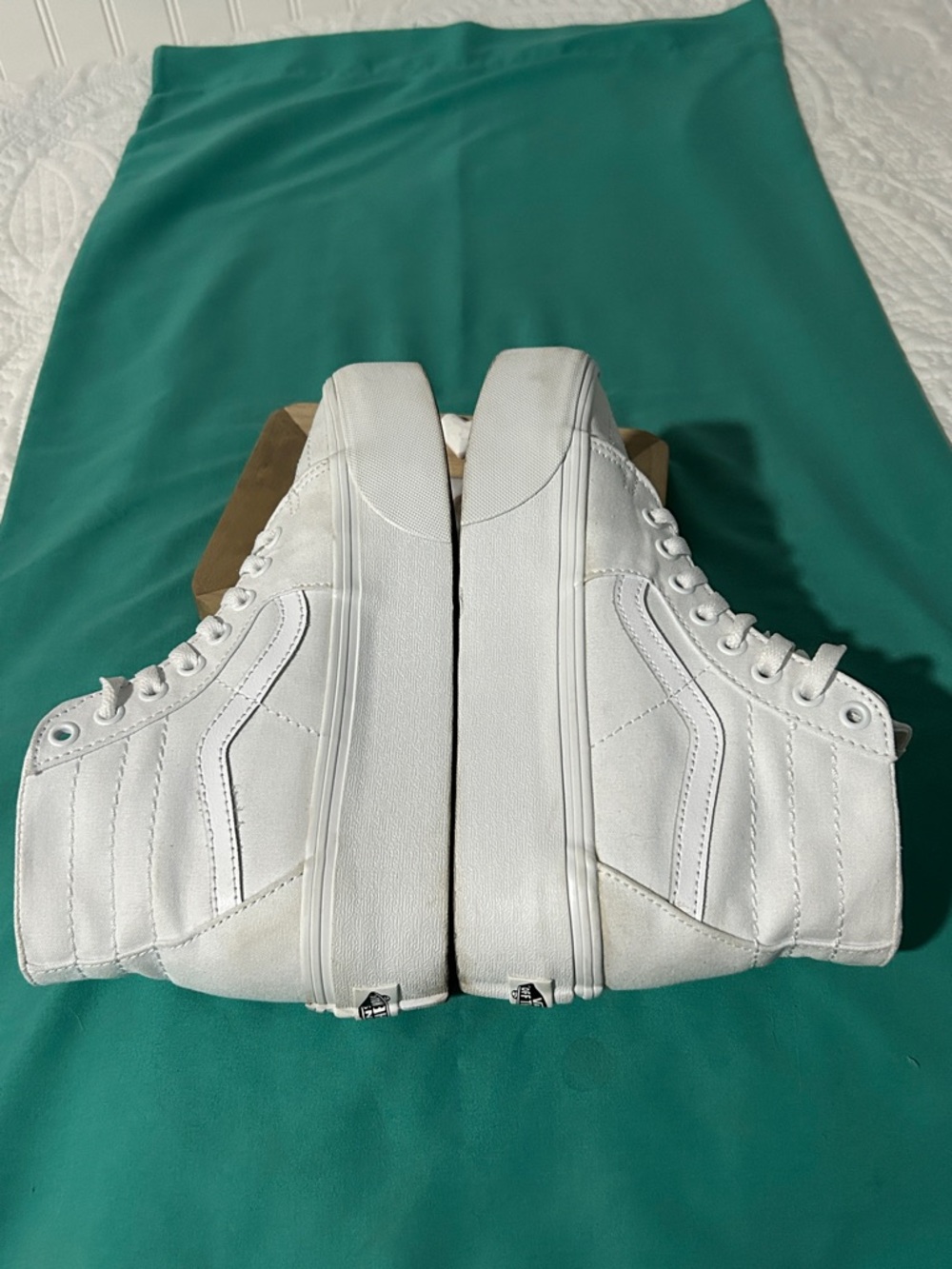 Vans White High-Top Platform Canvas Sneakers SZ: W8/M6.5 - Picture 6 of 9